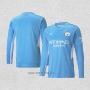 Camiseta Manchester City Primera Manga Larga 2021-2022