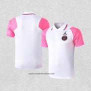 Camiseta Polo del Paris Saint-Germain 2020-2021 Blanco y Rosa